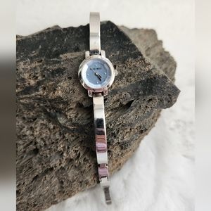 Nine West silver watch with blue face